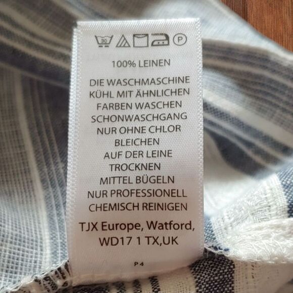 Artisan NY 100% Linen Blouse Top Shirt Nautical Stripes Womens XL - Picture 6 of 7